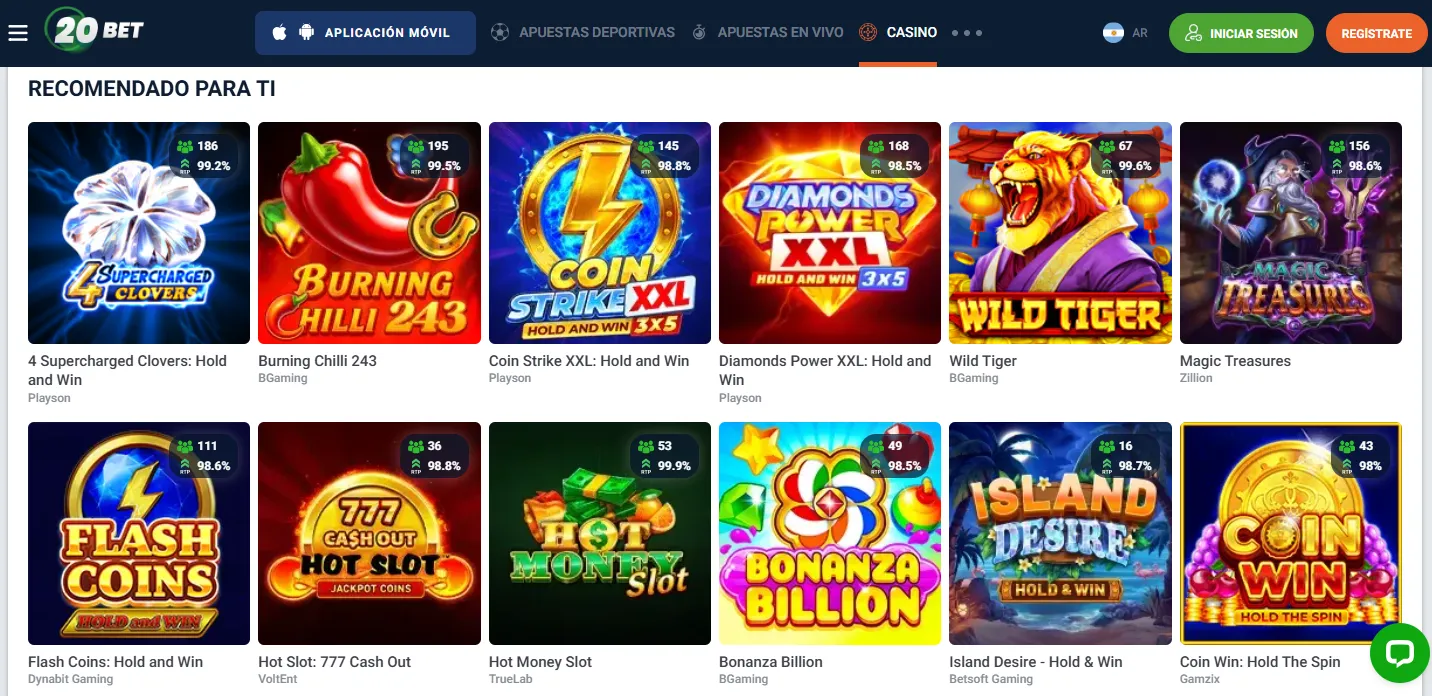 La oferta de juegos en el mejor casino online de Argentina